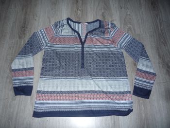 BLOUSE ML MARINE A MOTIFS "CAMAÏEU" - TAILLE 4 - n°01