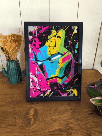 Affiche poster Iron Man Marvel A4 (21×29,7 cm) art mural coloré déco comics chambre