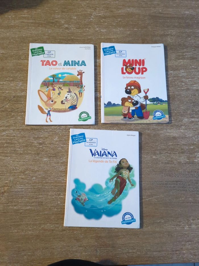 Lot mes premières lectures hachette Vaiana tao et mina mini loup CP
