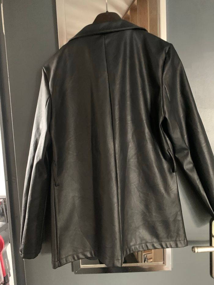 Blazer simili noir taille L - photo numéro 5