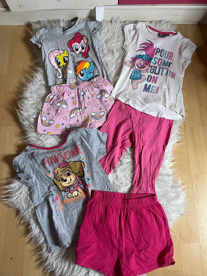 Lot pyjamas été fille Little Pony Pat Patrouille  Trolls 4/5 ans TBE  💤 - photo numéro 2