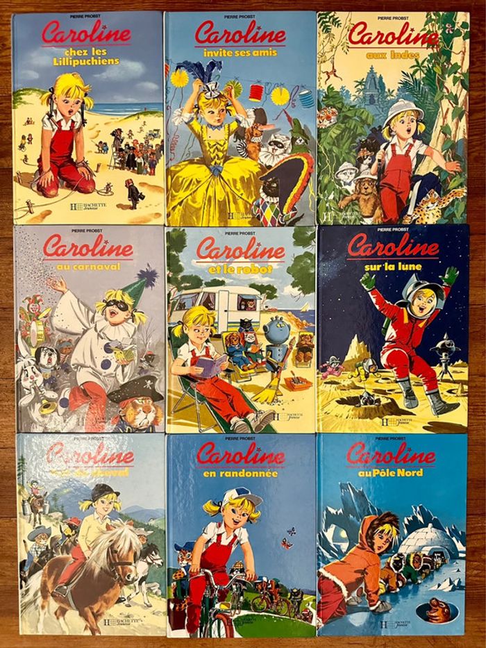 Lot de 9 livres Pierre Probst Caroline bd album vintage années 90 collection Hachette