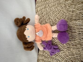 Doudou et compagnie - Les demoiselles de doudou poupée Melle Pêche orange violet