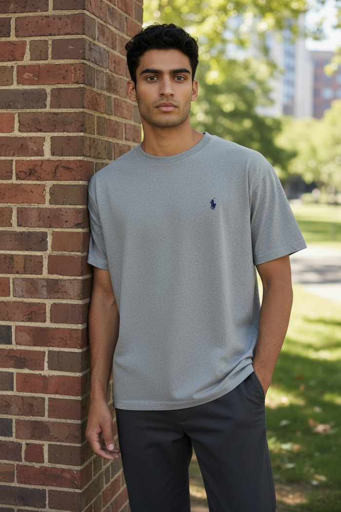 Tee Shirt Ralph Lauren pour homme - Taille L - Gris logo brodé noir - Neuf - photo numéro 5