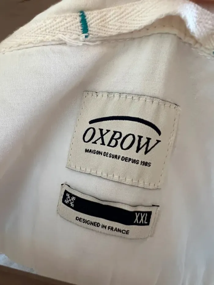 Chemise blanche homme Oxbow taille XXL coton lin Camisa hombre Camicia uomo Herrenhemd - photo numéro 5