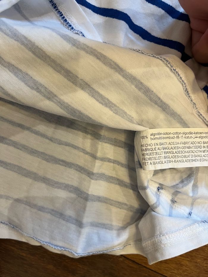Débardeur rayé bleu et blanc zara taille 13-14 ans - photo numéro 4