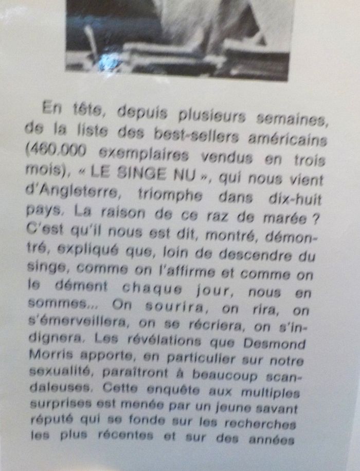 LE SINGE NU par Desmond MORRIS Ed. Grasset - photo numéro 2