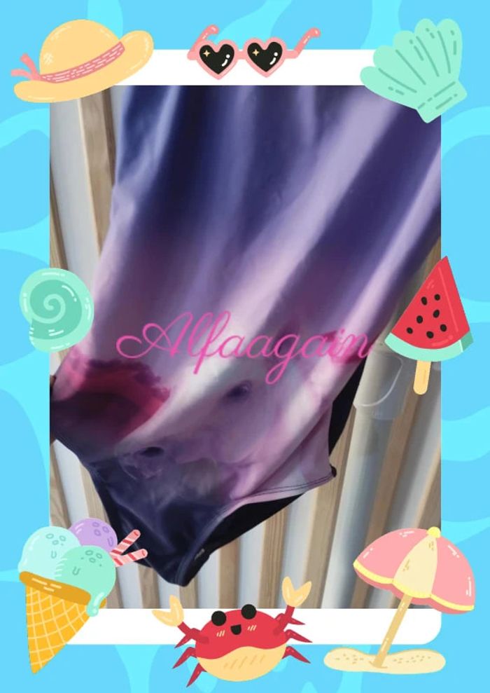 Maillot de bain cheval violet 10ans - photo numéro 3