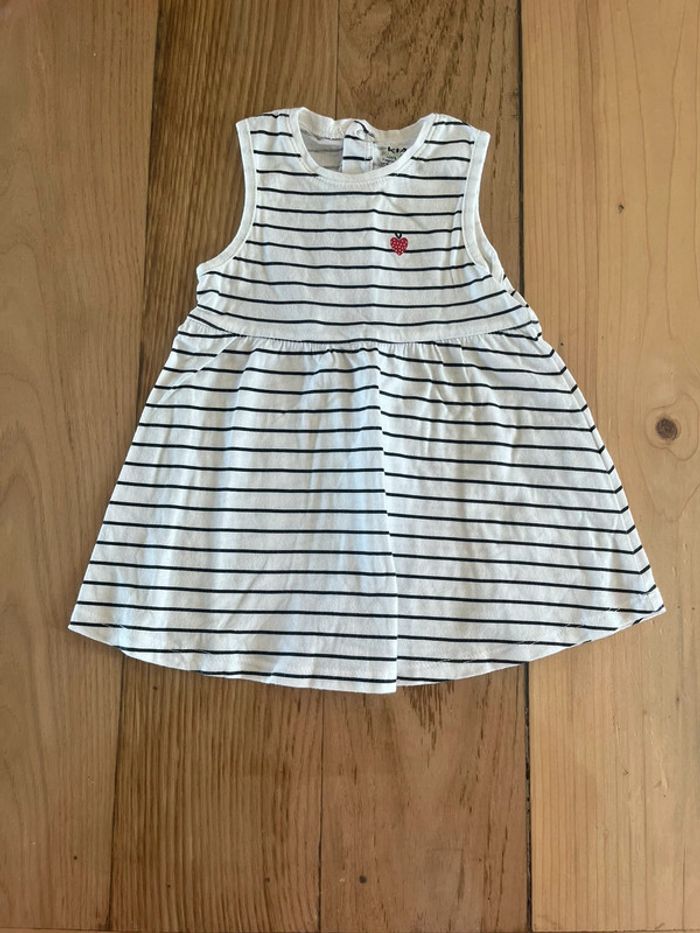 Robe rayée bleu marine 6 mois – Kiabi – Neuve