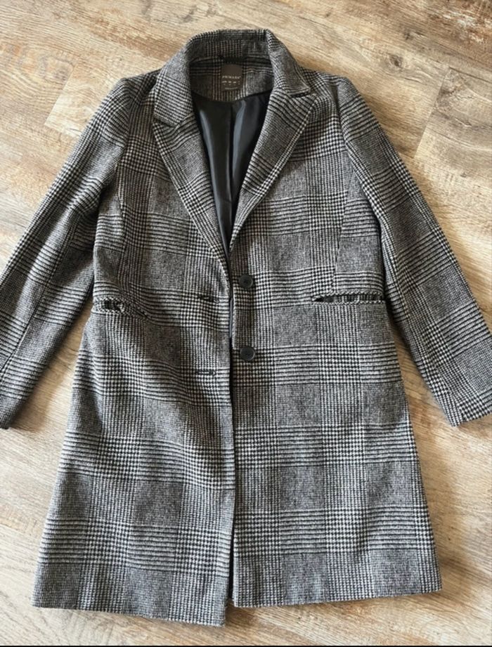Manteau long à carreaux