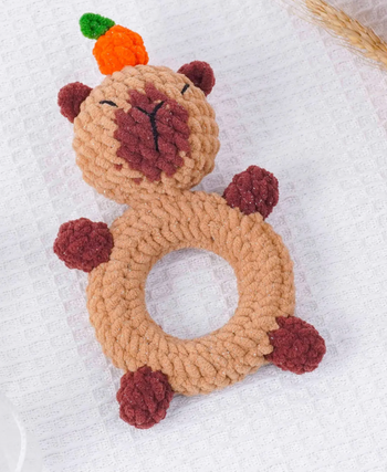 🐹 Hochet Capybara au crochet – Fait main avec amour 🧶🤎