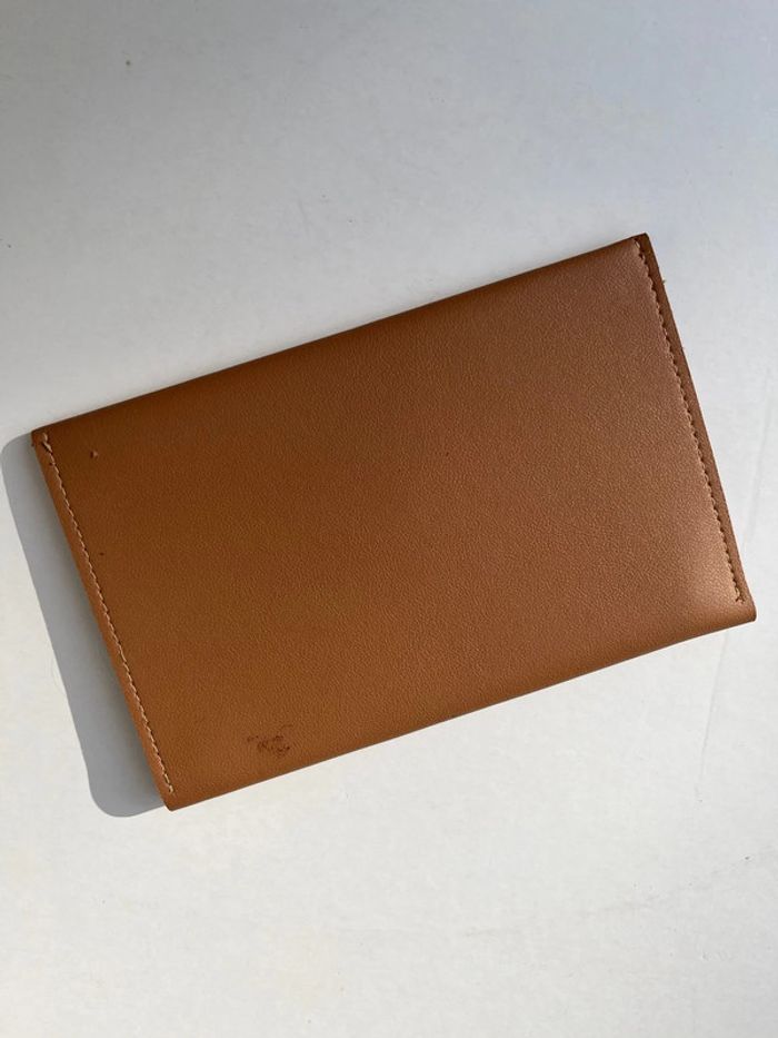 Pochette portefeuille style enveloppe - marron et doré - photo numéro 5