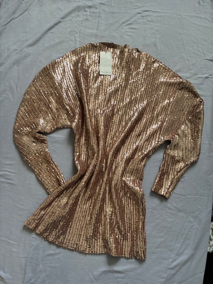 Robe occasion rose gold Zara taille M - photo numéro 2