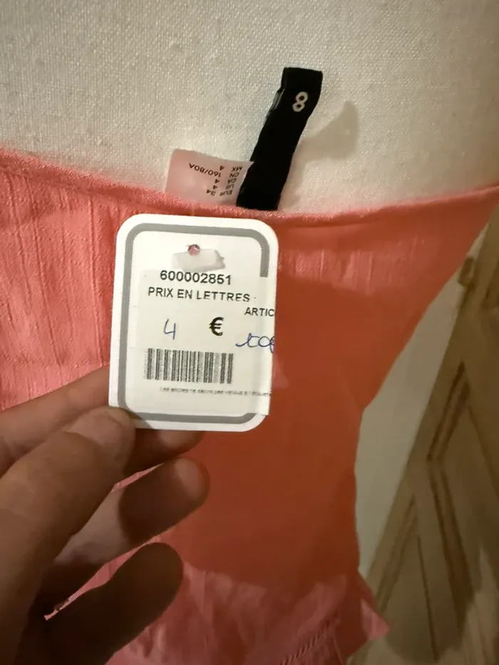 Débardeur Fines Bretelles Rose Saumoné à Volants - H&M Divided - photo numéro 3