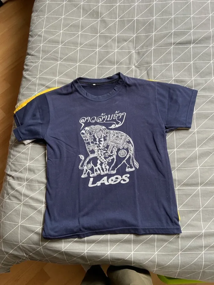 Lot de 5 t-shirt (bleu clair ,beige, jaune, bleu foncé , gris ) - photo numéro 4
