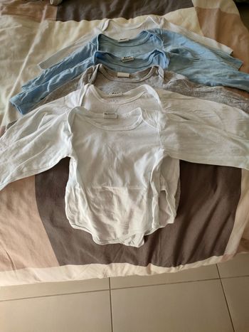 6 bodies manches longues : 5 eco 12 mois+ et 1 Tex 9 mois 
