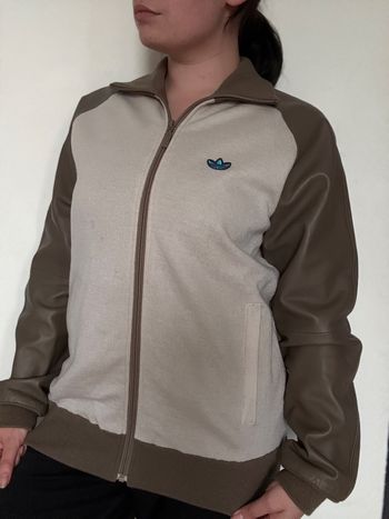 Veste Adidas Originals vintage laine beige marron M – style rétro premium