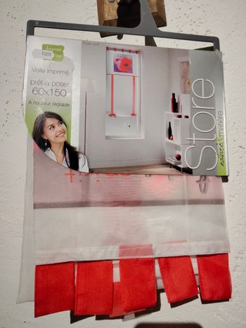 Voilage imprimé coquelicot 60x150