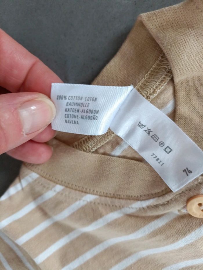 Robe rayée beige baby club - photo numéro 3