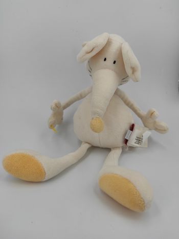 Doudou Souris blanc crème Marese