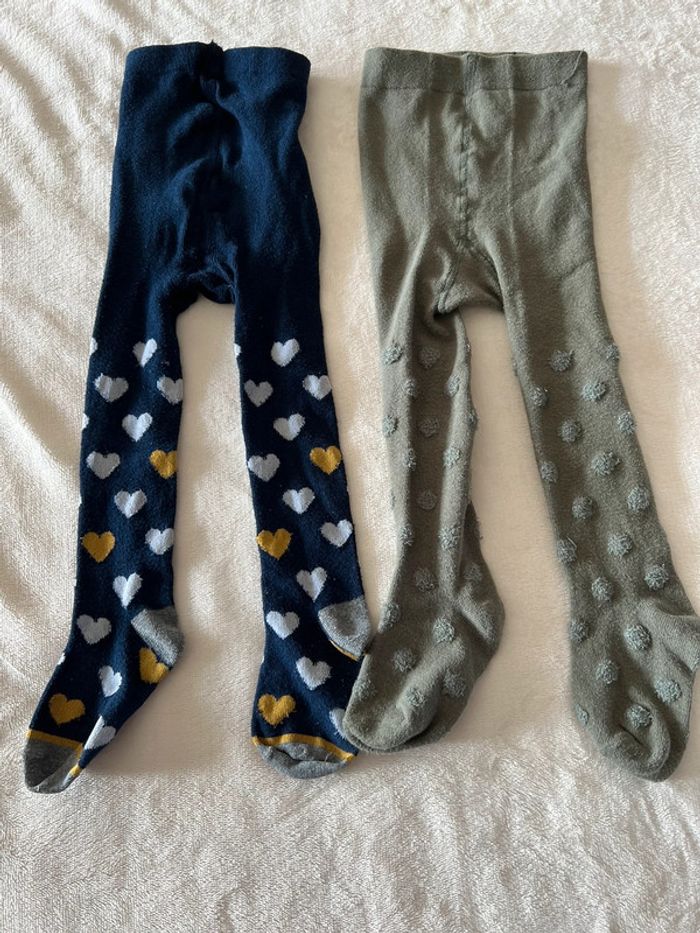 Lot de 2 bas collants hiver taille 92-98