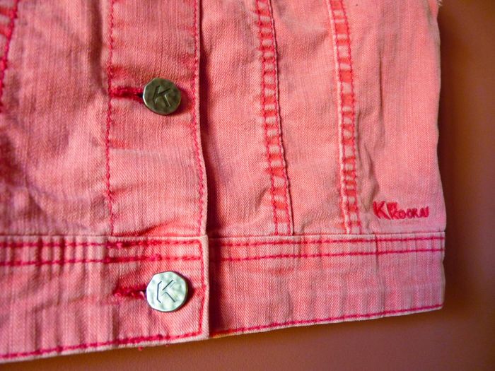 Veste jean Fille Kookaï sans manches 12 ans TBE rose - photo numéro 2