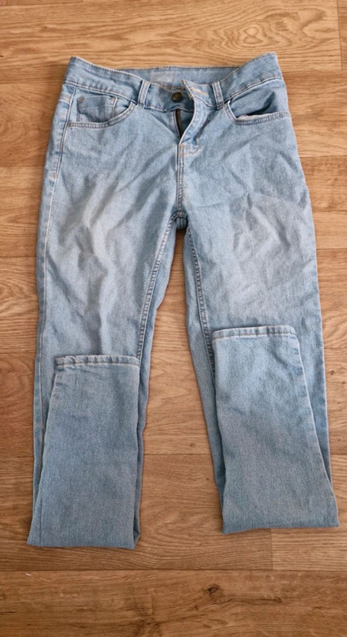 Jean bleu clair et degradé blanc skinny taille 34 - photo numéro 2