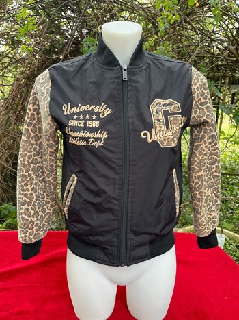 🧥 Blouson / Veste style basket américain  12 ans  Détail façon léopard