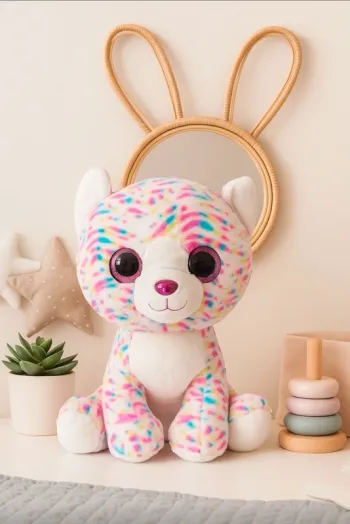 Peluche XXL Chien multicolore 54cm – Yeux brillants TY