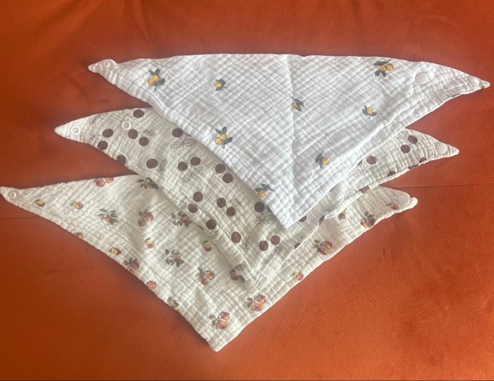 Lot de 3 bavoirs en coton