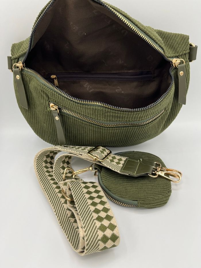 Sac banane bandoulière velours - photo numéro 5