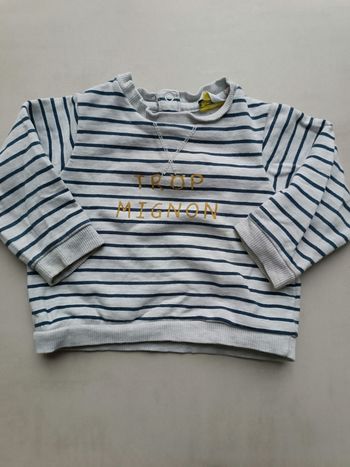 Sweat manches longues "trop mignon"