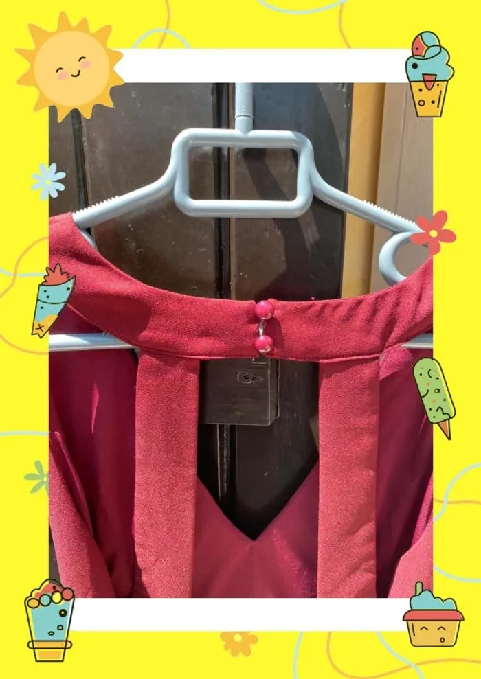 Robe patineuse à col en V avec nœud Shein 38 M - photo numéro 4