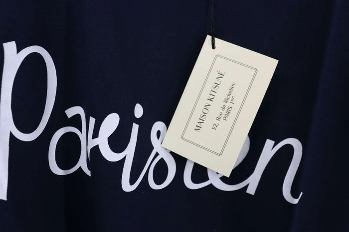 👕 T-shirt Maison Kitsuné -Parisien- Navy - Taille XS - photo numéro 5