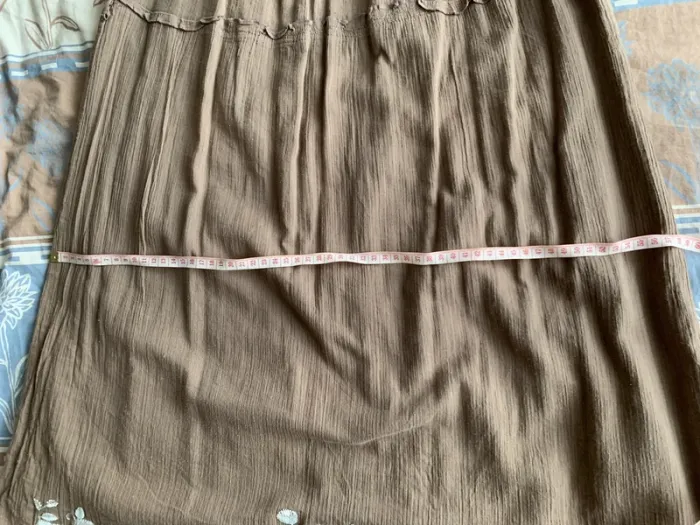 Robe tunique marron col rond perles - photo numéro 11