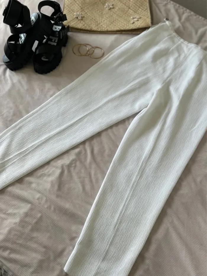 Pantalon fluide blanc taille 46 - photo numéro 3