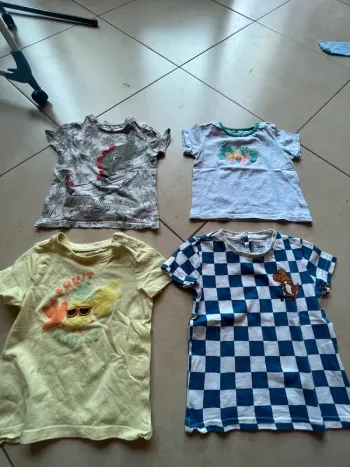 Lot de 4 t-shirt manche courte taille 86 cm