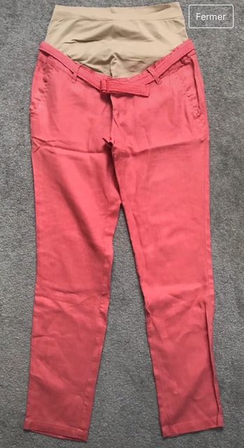 Pantalon de grossesse en lin Corail 36 Colline