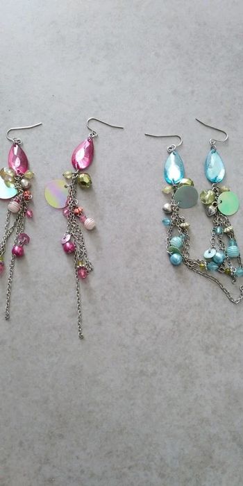 Lot 2 paire boucle d'oreille pendante