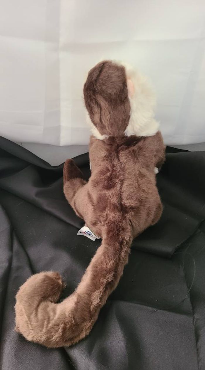doudou peluche singe lémurien marron beige NATURE PLANET - photo numéro 3