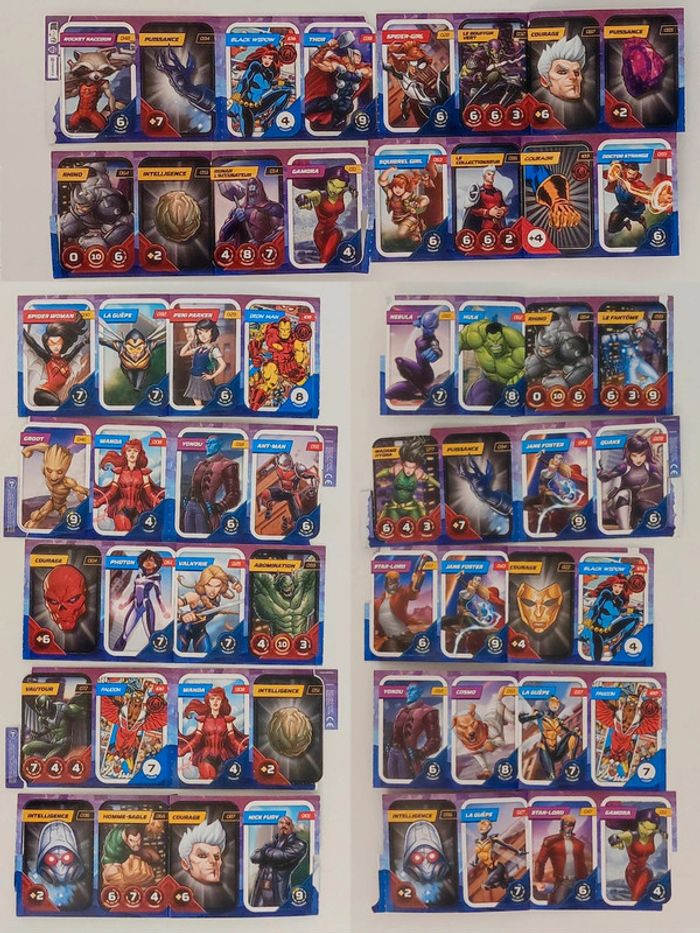 Lot 56 cartes / Marvel × Leclerc - Gratuit / Free