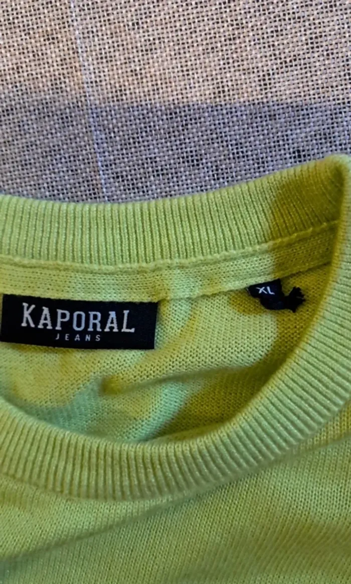 Pull Kaporal neuf noir/vert clair taille xl - photo numéro 4