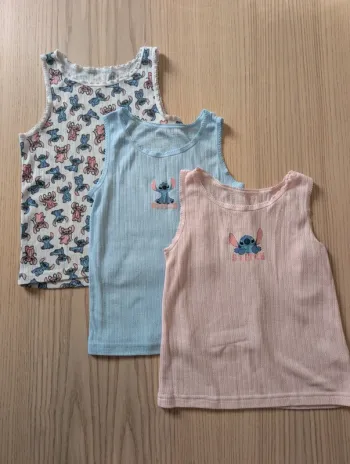 Lot 3 débardeurs thermique Stitch disney