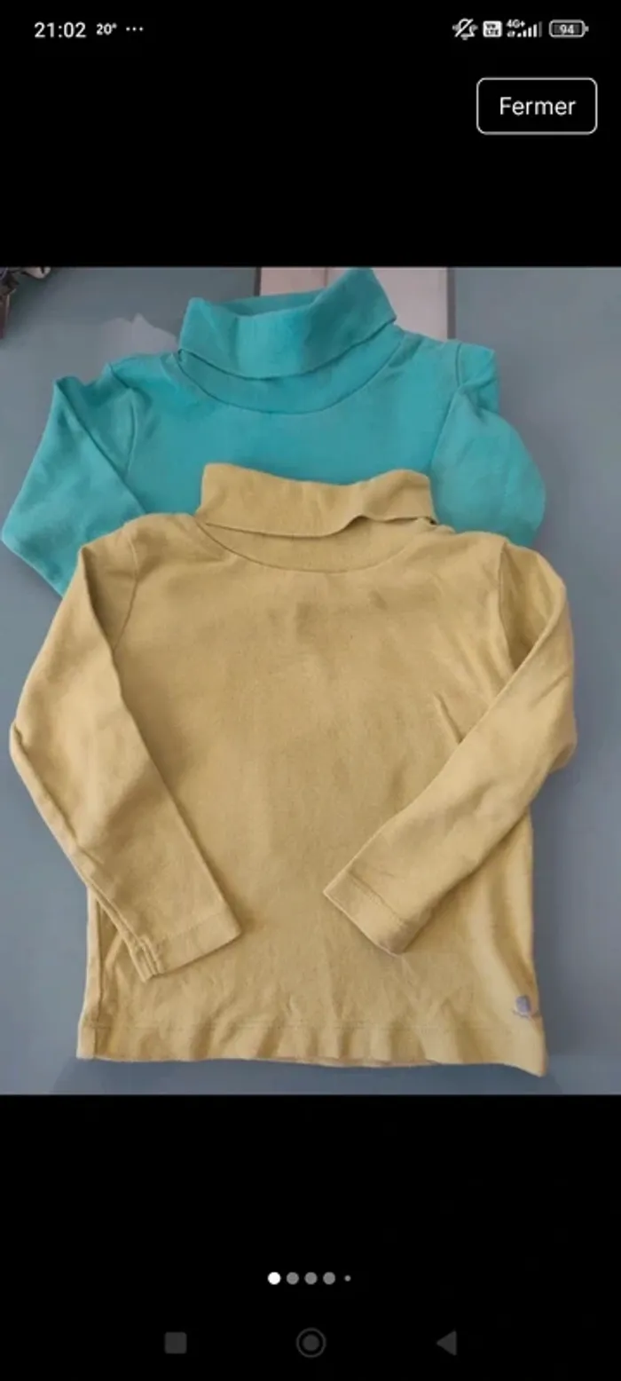 Lot 2 sous pull/col roulé
