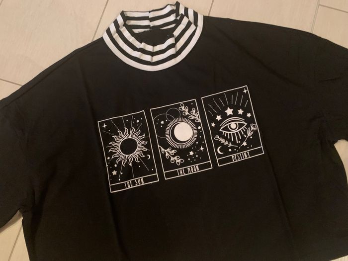 Shein t-shirt ML effet 2 en 1 XS - photo numéro 2