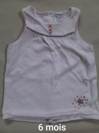 robe rose en velours tout doux - étoiles - p'tit bisou - 6 mois