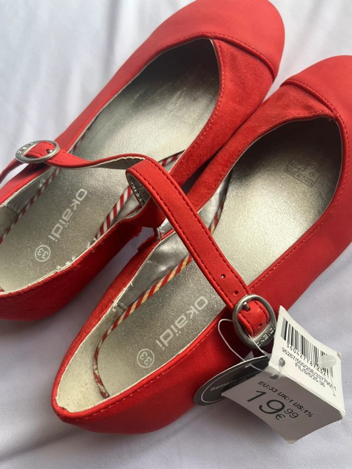 Ballerine rouge fille tailld33 Okaïdi neuve - photo numéro 2