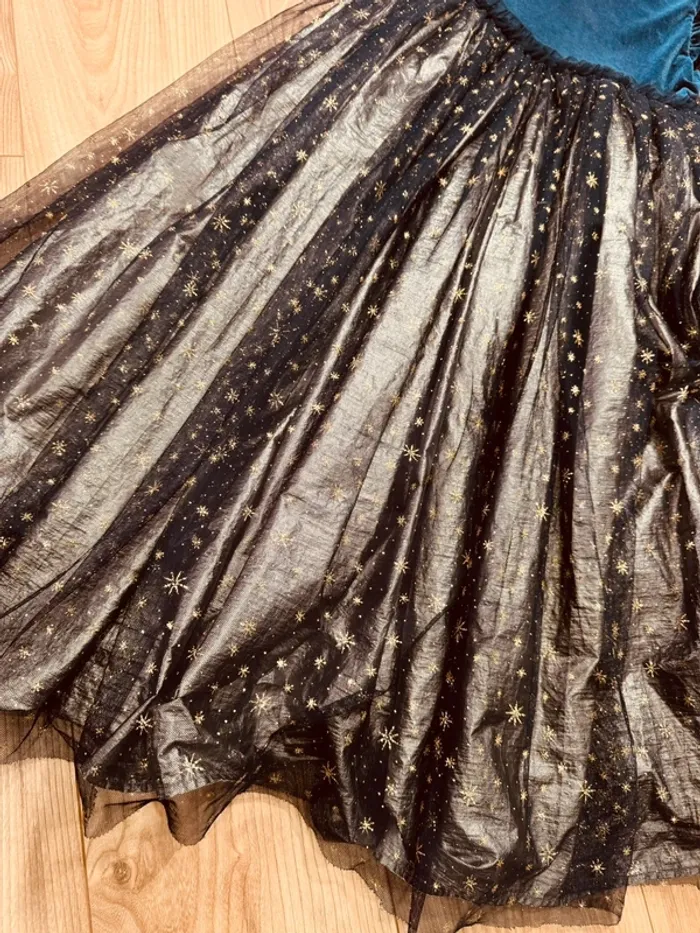 Taille 10 ans Robe longue créateur fille TAO bleu marine doré * velours tulle * 💙 - photo numéro 5