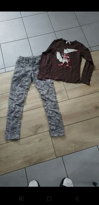 Ensemble fille t-shirt renard jegging 10 ans