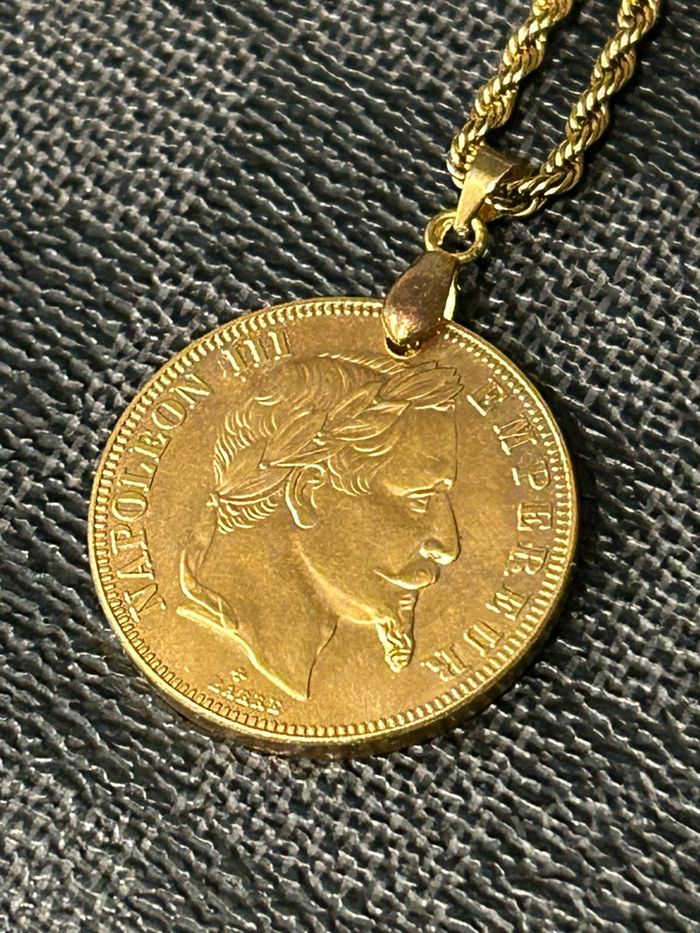Collier Pendentif Reproduction de Pièce Napoléon III 50 Francs - photo numéro 5